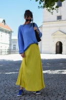 LIMETKOVÁ DLOUHÁ SATÉNOVÁ SUKNĚ PECA del SOL