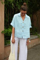 DÁMSKÁ LNĚNÁ KOŠILE PECA del SOL light blue