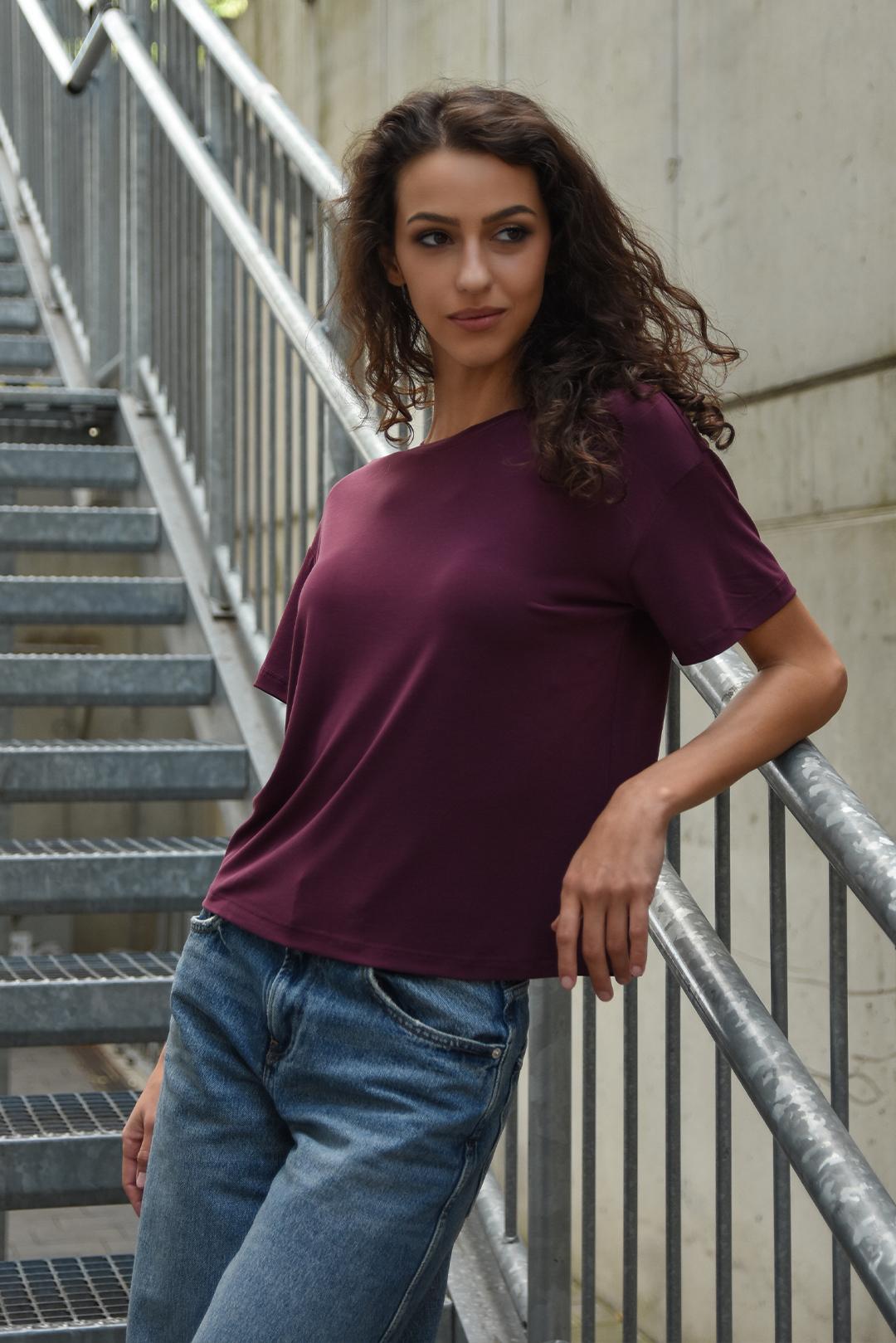 BORDÓ TRIČKO MODAL