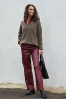 DÁMSKÉ KOŽENKOVÉ KALHOTY BORDÓ Only