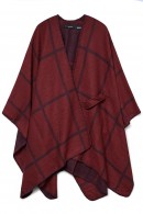 KOSTKOVANÉ DÁMSKÉ PONČO BORDÓ Vero Moda