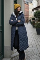 DLOUHÝ DÁMSKÝ BOMBER KABÁT ONLY Modrý