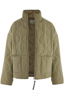[JDY371] OLIVOVÁ DÁMSKÁ KRÁTKÁ PROŠÍVANÁ BUNDA JdY