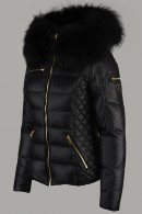 ČERNÁ KRÁTKÁ PÉŘOVÁ BUNDA DÁMSKÁ ROCKANDBLUE Rita