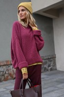 BURGUNDY SVETR Z ALPAKY PECA del SOL