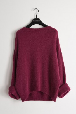 [PDS195] BURGUNDY SVETR Z ALPAKY