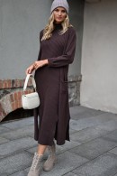 DLOUHÝ ČOKOLÁDOVÝ HNĚDÝ KARDIGAN PECA del SOL