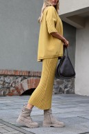 HORČICOVÁ ZIMNÍ SUKNĚ DLOUHÁ PECA del SOL