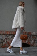 KRÉMOVÁ DLOUHÁ ZIMNÍ SUKNĚ PECA del SOL