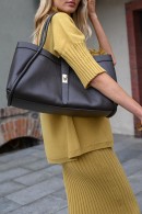 HNĚDÁ KOŽENÁ KABELKA SOFT TOTE BAG PECA del SOL