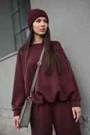 MODALOVÁ BURGUNDY MIKINA BEZ KAPUCE PECA del SOL