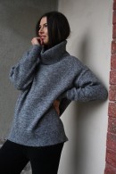 TMAVĚ ŠEDÝ SVETR S ROLÁKEM Only