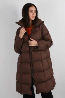 [JNBY010] ULTRALEHKÁ DÁMSKÁ PÉŘOVÁ BUNDA DLOUHÁ BEZ KAPUCE  hnědá
