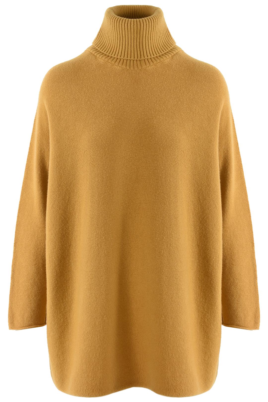 DLOUHÝ SVETR S ROLÁKEM HOŘČICOVÝ