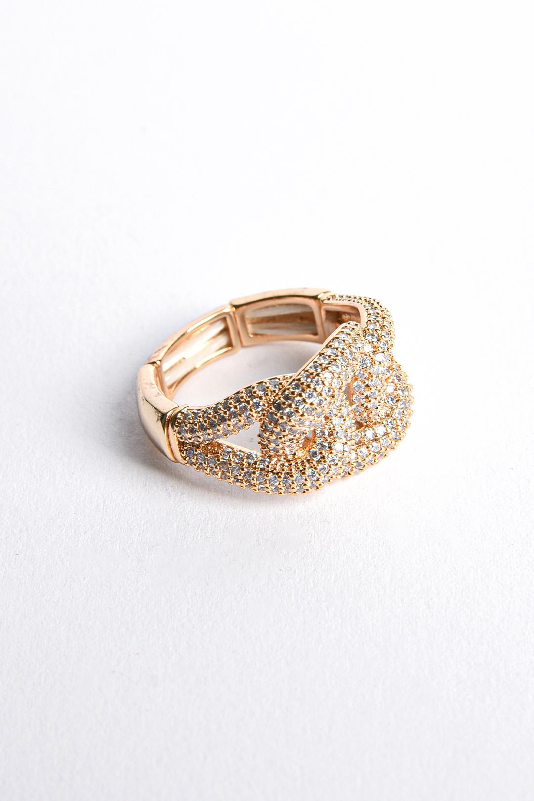 NASTAVITELNÝ ZLATÝ PRSTÝNEK S KAMÍNKY