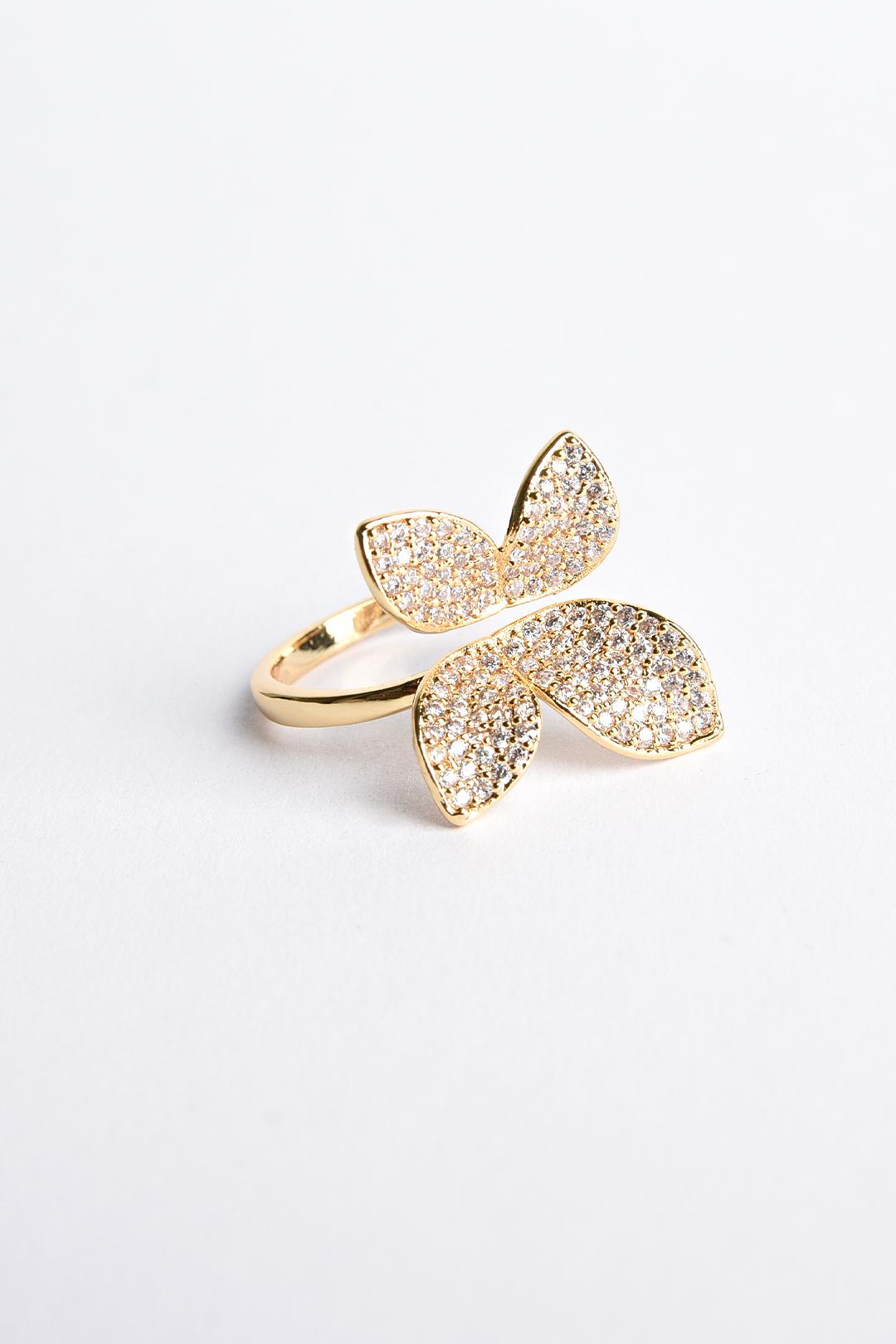 ZLATÝ PRSTÝNEK DÁMSKÝ S MOTIVEM KVĚTU