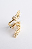 VELKÝ OTEVŘENÝ PRSTEN S LISTY PECA del SOL