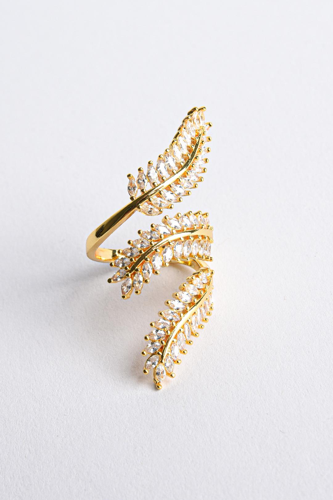 VELKÝ OTEVŘENÝ PRSTEN S LISTY