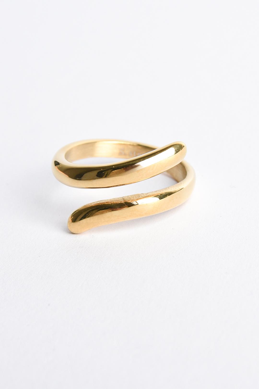 OTEVŘENÝ ZLATÝ PRSTEN SPIRÁLA