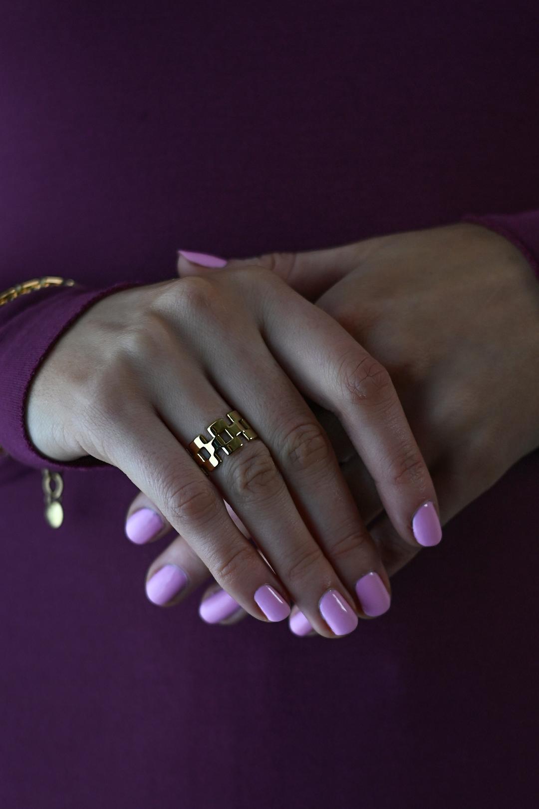 [PDS371] SKLÁDANÝ ZLATÝ PRSTEN CHIRURGICKÁ OCEL