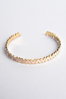 RŮŽOVO-ZLATÝ PEVNÝ NÁRAMEK SE SRDÍČKY PECA del SOL