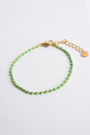 SVĚŽÍ TENKÝ KORÁLKOVÝ NÁRAMEK ZELENÝ PECA del SOL