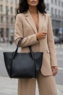 ČERNÁ KOŽENÁ TOTE BAG KABELKA PECA del SOL