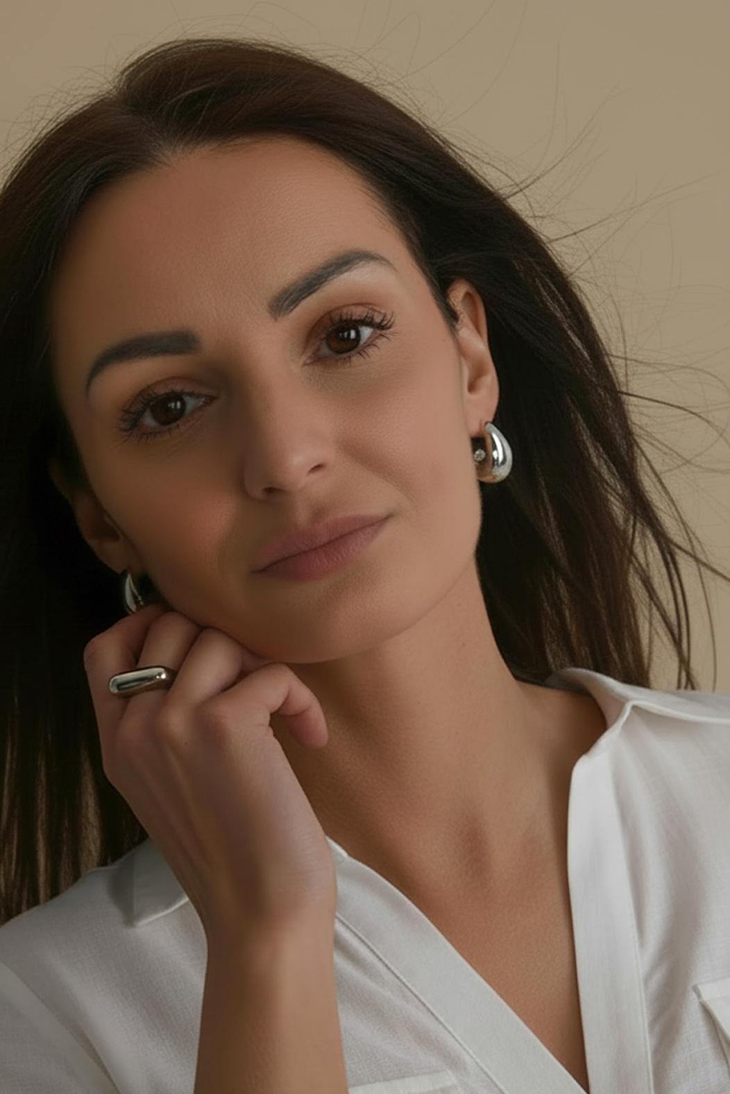 [PDS385] STŘÍBRNÉ NÁUŠNICE KAPKY CHIRURGICKÁ OCEL