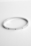 PEVNÝ STŘÍBRNÝ NÁRAMEK S KAMÍNKY CHIRURGICKÁ OCEL PECA del SOL