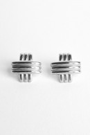 MODERNÍ STŘÍBRNÉ NÁUŠNICE PŘEKLÁDANÉ PECA del SOL