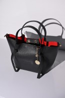 KOŽENÁ ČERNÁ MINI TOTE BAG KABELKA PECA del SOL
