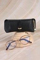 ČERNÉ KOŽENÉ POUZDRO NA BRÝLE PECA del SOL