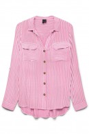 PRUHOVANÁ KOŠILE DÁMSKÁ RŮŽOVO-BÍLÁ Vero Moda