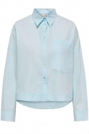 KRÁTKÁ DÁMSKÁ KOŠILE S DLOUHÝM RUKÁVEM PASTELOVĚ MODRÁ Only