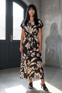 [JDY383] ČERNÉ KVĚTOVANÉ ŠATY JdY