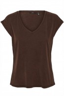 ČOKOLÁDOVĚ HNĚDÉ TRIČKO Z MODALU Vero Moda