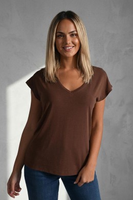 [VRM878] ČOKOLÁDOVĚ HNĚDÉ TRIČKO Z MODALU