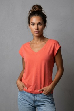 [VRM879] KORÁLOVÉ MODALOVÉ TRIČKO