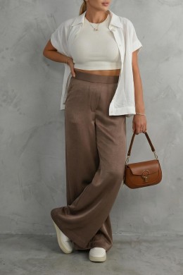 [RINOP560] BÉŽOVÉ ŠIROKÉ SATÉNOVÉ KALHOTY Rino Pelle