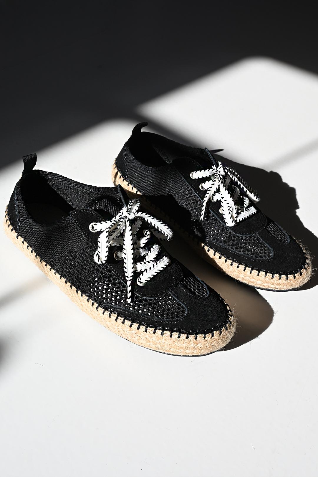 DÁMSKÉ ČERNÉ ESPADRILKY S TKANIČKAMI EMU Jaida