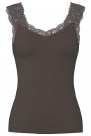 TMAVĚ HNĚDÉ DÁMSKÉ TÍLKO S KRAJKOU Pieces