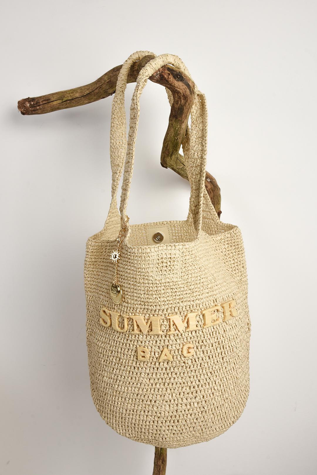 KRÉMOVÁ PLETENÁ KABELKA SUMMER BAG