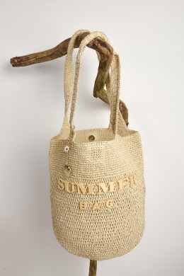 [PDS421] KRÉMOVÁ PLETENÁ KABELKA SUMMER BAG