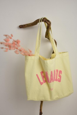 [PDS423] ŽLUTÁ PLÁTĚNÁ TAŠKA S NÁPISEM  Le Marais