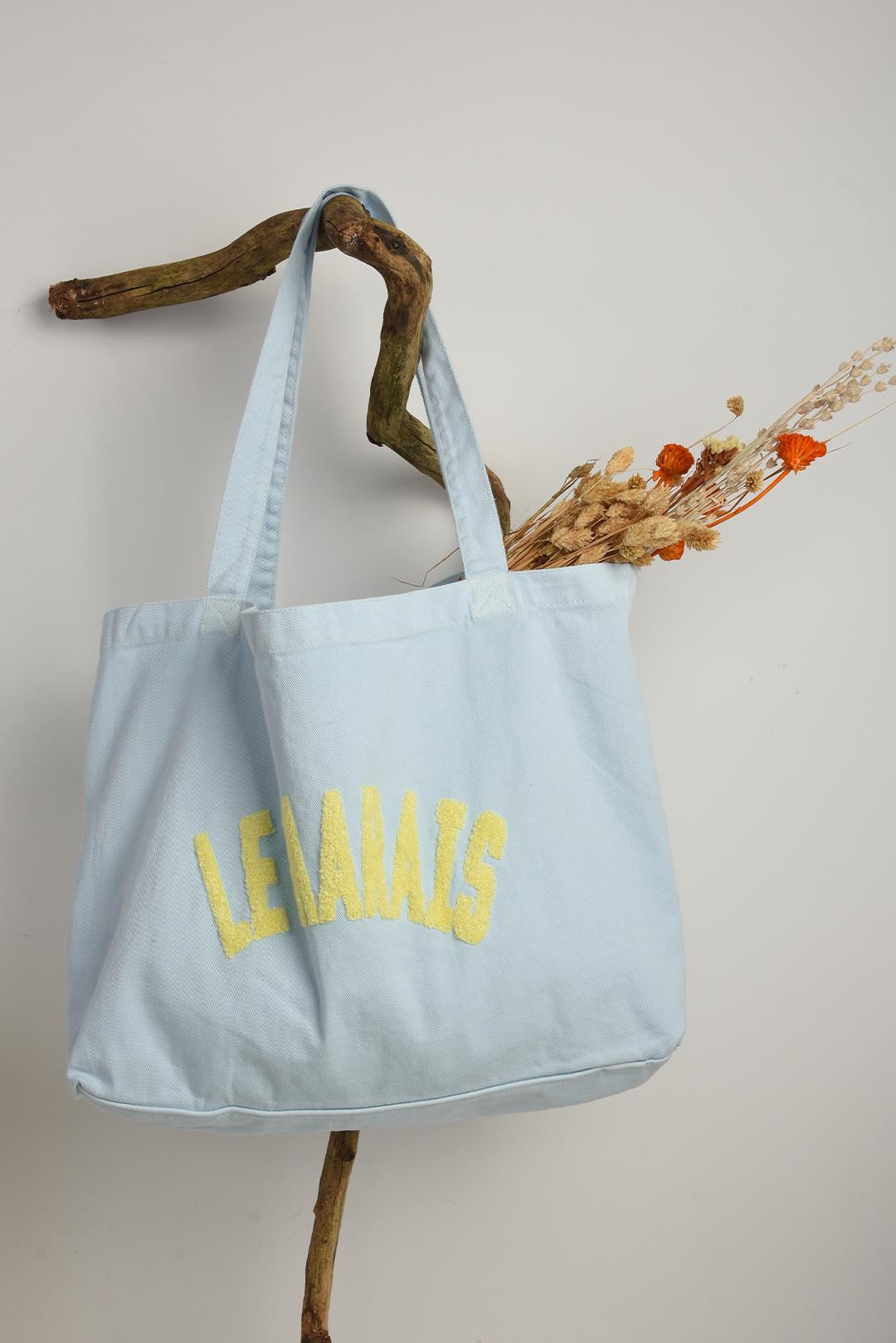 PASTELOVĚ MODRÁ PLÁTĚNÁ TAŠKA VELKÁ  Le Marais