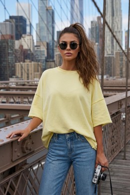 [PDS433] MIKINOVÉ OVERSIZED TRIČKO DÁMSKÉ ŽLUTÉ