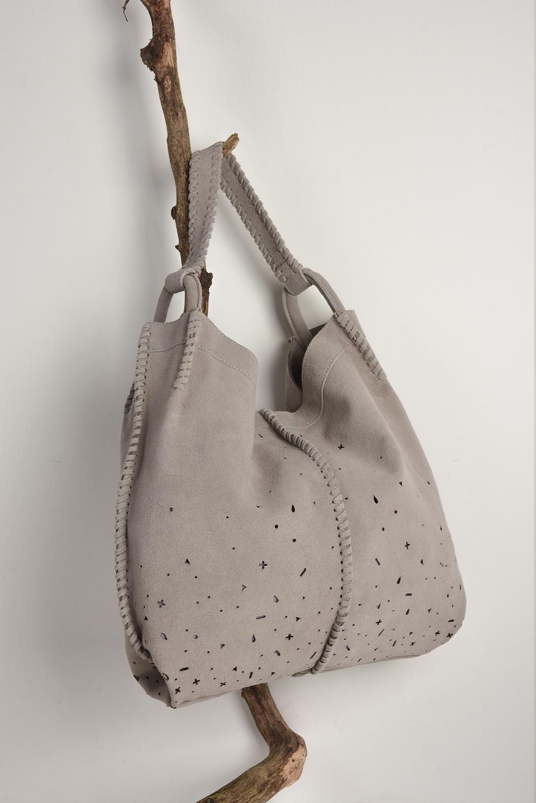 KOŽENÁ BOHO KABELKA SVĚTLÁ Rino Pelle