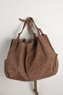 VELKÁ KOŽENÁ BOHO KABELKA Z BROUŠENÉ KŮŽE KARAMEL Rino Pelle