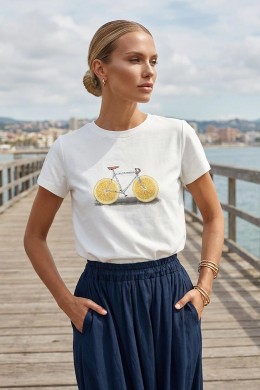 [PDS446] BÍLÉ DÁMSKÉ TRIČKO  Lemon Ride Tee