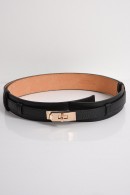 ČERNÝ KOŽENÝ PÁSEK DÁMSKÝ S NASTAVITELNOU DÉLKOU PECA del SOL